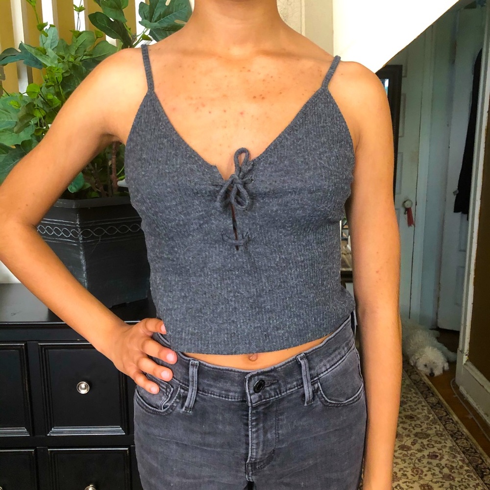 Ribbed crop tank top